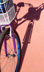 It's so much fun exploring by bicycle especially when it's purple!