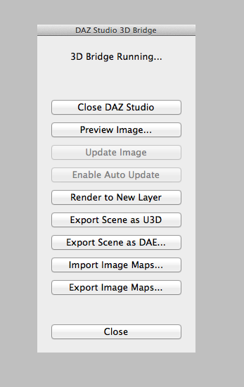 The 3D Bridge in Photoshop allows you to import and export image maps as well as scenes.