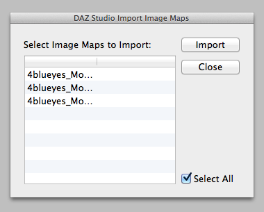 Select image maps to import