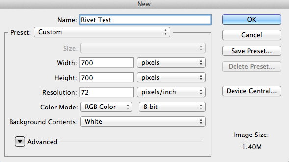 Set up your file using these dimensions