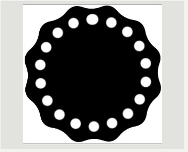 After stroking the path you should now have a circle of white dots.