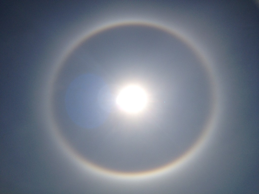 This was an amazing moment when I looked up at the sky and managed to frame the sun halo perfectly.
