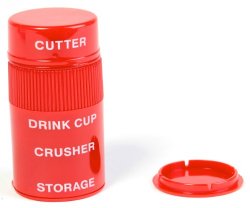 Also comes in red in case you want to have separate pill crushers for other family members