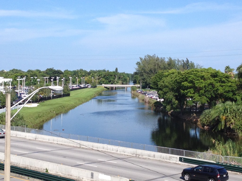 From the elevated station platform you get a great view of the Snapper Creek Canal